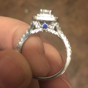 Blue Peekaboo sterling silver ring